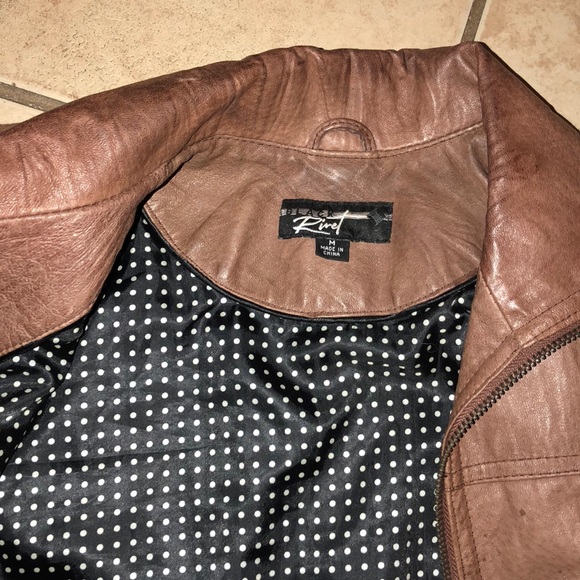 Black rivet Women bomber jacket 100% leather sz M - Picture 6 of 7